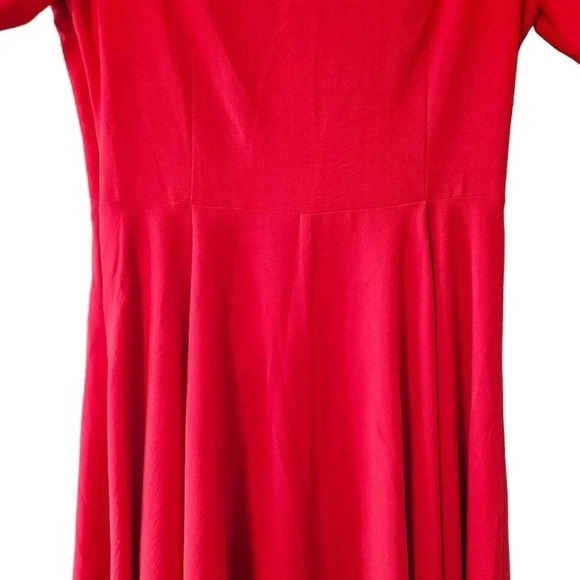 Molly Bracken Ruffle Short Sleeve Midi Casual Red Dress Size Medium. - Picture 11 of 13